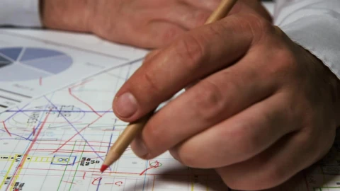 Stock Video Architect Drawing On Building Plans Live Wallpaper For PC - Free Live Wallpaper