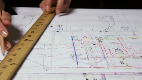 Stock Video Architect Drawing Lines On A Document Live Wallpaper For PC - Free Live Wallpaper