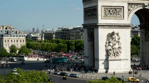 Stock Video Arc De Triomphe Roundabout By Day Live Wallpaper For PC - Free Live Wallpaper