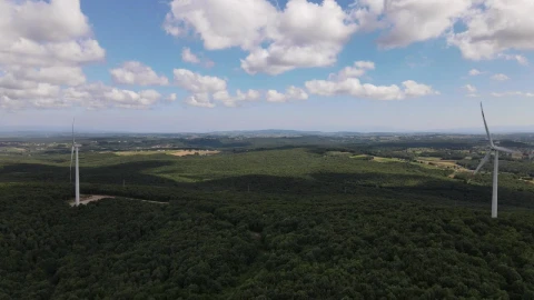 Stock Video Approaching A Wind Turbine From Above Live Wallpaper For PC - Free Live Wallpaper