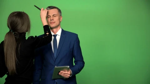 Stock Video Applying Make Up To News Presenter Before News Live Wallpaper For PC - Free Live Wallpaper