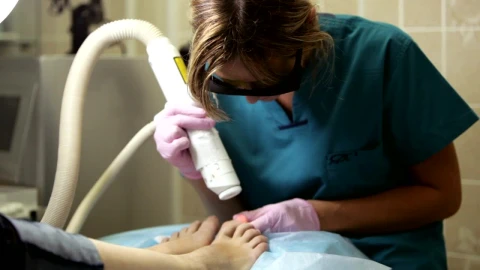 Stock Video Applying Laser Treatment To Feet Live Wallpaper For PC - Free Live Wallpaper