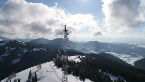 Stock Video Antenna Tower In A Snowy Mountain Range Live Wallpaper For PC - Free Live Wallpaper