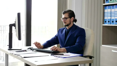 Stock Video Annoyed Businessman Speaks On The Phone Live Wallpaper For PC - Free Live Wallpaper