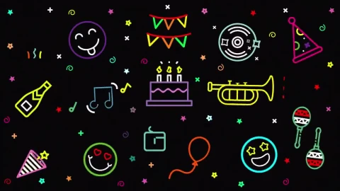 Stock Video Animation Of Party Emojis In Motion Live Wallpaper For PC - Free Live Wallpaper