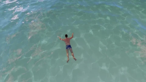 Stock Video Animated Man Swimming Slowly In The Sea Live Wallpaper For PC - Free Live Wallpaper