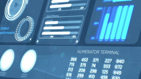 Stock Video Animated Blue Hud Style Infographic Display Live Wallpaper For PC - Free Live Wallpaper