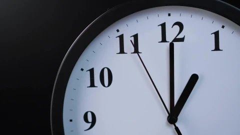 Stock Video Analog Wall Clock On A Black Background In A Closed Live Wallpaper For PC - Free Live Wallpaper