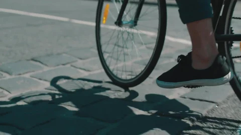 Stock Video An Urban Cyclist And His Shadow In The Road Live Wallpaper For PC - Free Live Wallpaper