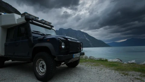 Stock Video An Off Road Camper Van By The Lake Live Wallpaper For PC - Free Live Wallpaper