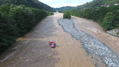 Stock Video An Inflatable Boat Sailing The River Rapids Live Wallpaper For PC - Free Live Wallpaper
