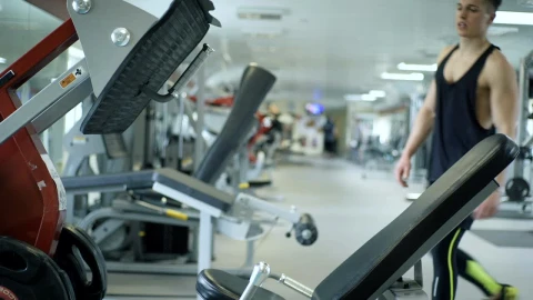 Stock Video An Athlete Using The Leg Press At The Gym Live Wallpaper For PC - Free Live Wallpaper