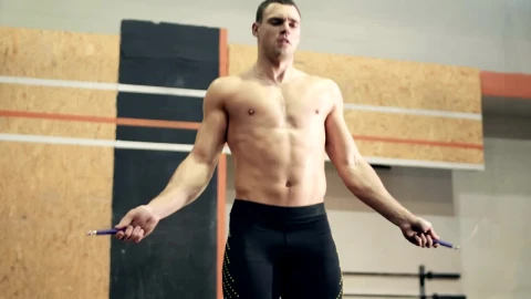 Stock Video An Athlete Jumping The Rope In The Gym Live Wallpaper For PC - Free Live Wallpaper