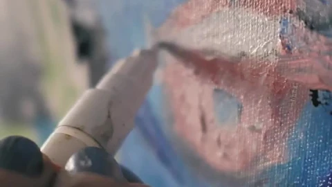 Stock Video An Artists Hand Detailing An Abstract Portrait Live Wallpaper For PC - Free Live Wallpaper
