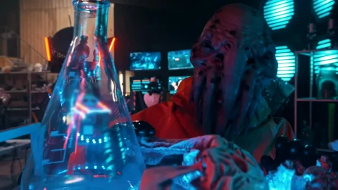 Stock Video An Alien With Tentacles Looking At Laboratory Equipment Live Wallpaper For PC - Free Live Wallpaper