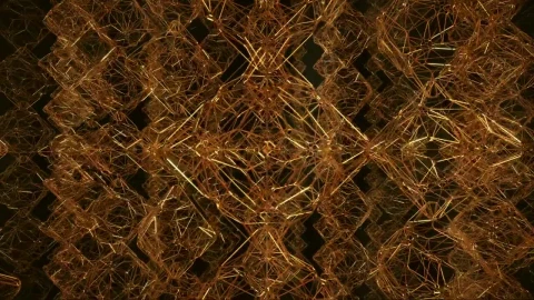 Stock Video Among Towers With Golden Voronoi Style Structures Live Wallpaper For PC - Free Live Wallpaper