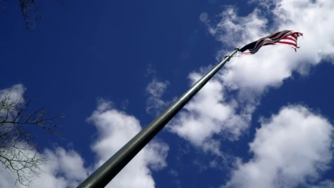 Stock Video American Flag In A Strong Wind Live Wallpaper For PC - Free Live Wallpaper