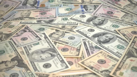 Stock Video American Dollars With Coins Falling On Top Live Wallpaper For PC - Free Live Wallpaper