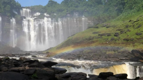 Stock Video Amazing Falls And River With A Little Rainbow Live Wallpaper For PC - Free Live Wallpaper
