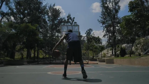 Stock Video Amateur Basketball Player Doing A Slam Dunk Live Wallpaper For PC - Free Live Wallpaper