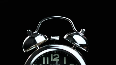 Stock Video Alarm Clock Activated Close Up On A Black Background Live Wallpaper For PC - Free Live Wallpaper