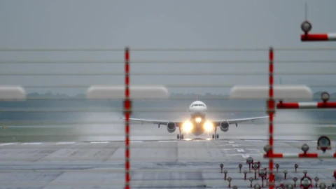 Stock Video Airplane With Lights On Takes Off Live Wallpaper For PC - Free Live Wallpaper