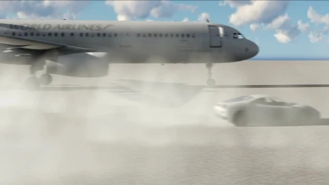 Stock Video Airplane Racing In The Desert With A Sports Car Live Wallpaper For PC - Free Live Wallpaper