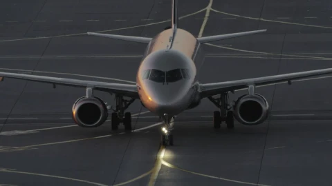 Stock Video Aircraft Preparing To Take Off Before Sunset Live Wallpaper For PC - Free Live Wallpaper