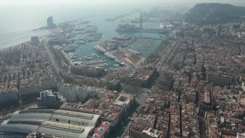 Stock Video Air Travel Near A Pier In Barcelona Live Wallpaper For PC - Free Live Wallpaper
