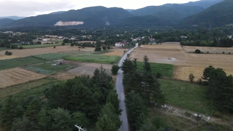 Stock Video Air Travel Above A Road Surrounded By Countryside Live Wallpaper For PC - Free Live Wallpaper