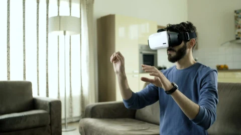 Stock Video A Young Man Working With Vr Glasses Live Wallpaper For PC - Free Live Wallpaper