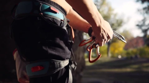 Stock Video A Young Man Preparing The Climbing Gear Live Wallpaper For PC - Free Live Wallpaper