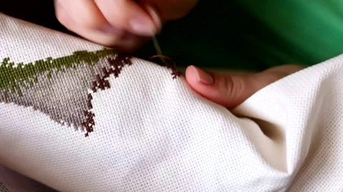 Stock Video A Woman Working On Embroidery Live Wallpaper For PC - Free Live Wallpaper