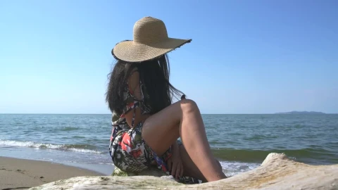 Stock Video A Woman Staring At The Ocean Live Wallpaper For PC - Free Live Wallpaper