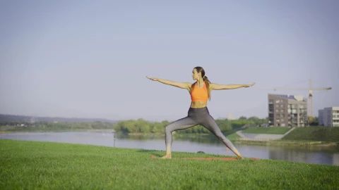 Stock Video A Woman Practicing Yoga Outdoors Live Wallpaper For PC - Free Live Wallpaper