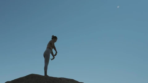 Stock Video A Woman Outdoors Doing Yoga Live Wallpaper For PC - Free Live Wallpaper