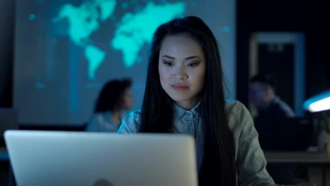 Stock Video A Woman Drinks Coffee In Front Of The Laptop Live Wallpaper For PC - Free Live Wallpaper