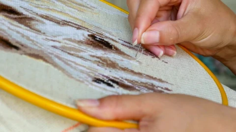 Stock Video A Woman Doing Needlework Live Wallpaper For PC - Free Live Wallpaper