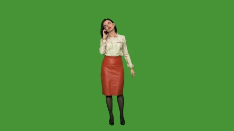 Stock Video A Woman Answering A Phone Call On A Green Screen Live Wallpaper For PC - Free Live Wallpaper