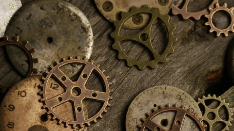 Stock Video A Variety Of Clock Gears On A Table Live Wallpaper For PC - Free Live Wallpaper