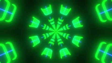 Stock Video A Tube With Neon Lines Green And Blue Live Wallpaper For PC - Free Live Wallpaper