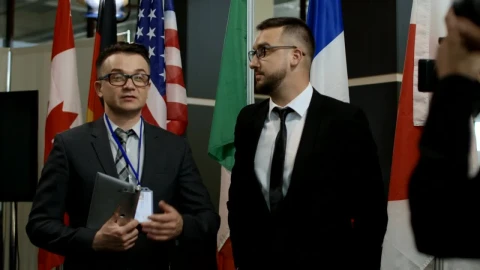 Stock Video A Translator Working In Politician Interview Live Wallpaper For PC - Free Live Wallpaper
