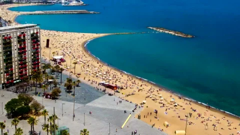 Stock Video A Tourist Beach With Crowds Of People Live Wallpaper For PC - Free Live Wallpaper