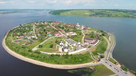 Stock Video A Small Island With Monastery And Houses Live Wallpaper For PC - Free Live Wallpaper