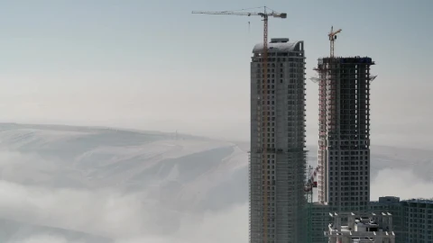 Stock Video A Skyscraper Under Costruction Above The Clouds Live Wallpaper For PC - Free Live Wallpaper