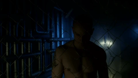 Stock Video A Shirtless Man With Metal Chain Behind The Fence Live Wallpaper For PC - Free Live Wallpaper