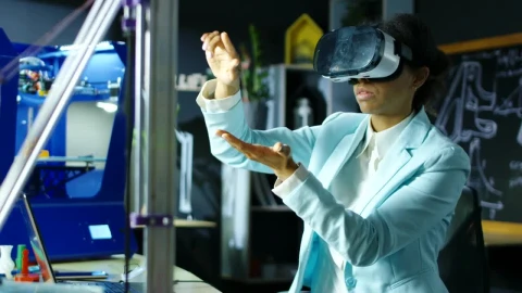 Stock Video A Scientist Woman Exploring Vr Technology Live Wallpaper For PC - Free Live Wallpaper