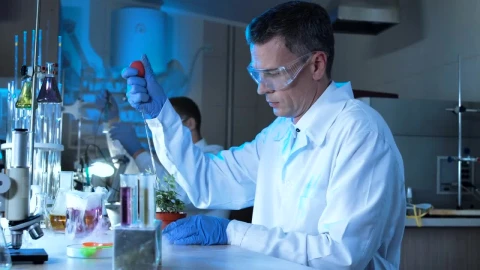 Stock Video A Scientist Experimenting With A Plant In The Lab Live Wallpaper For PC - Free Live Wallpaper