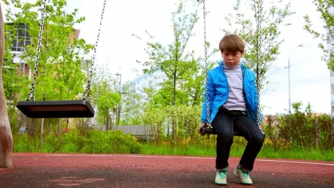 Stock Video A Sad Boy Sitting On The Swings Live Wallpaper For PC - Free Live Wallpaper
