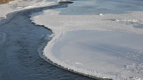 Stock Video A River Flowing Between Frozen Water Live Wallpaper For PC - Free Live Wallpaper